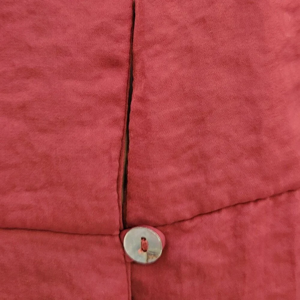 Alice Blue Stitch Fix Silky Rust Button Blouse Top - Picture 5 of 5